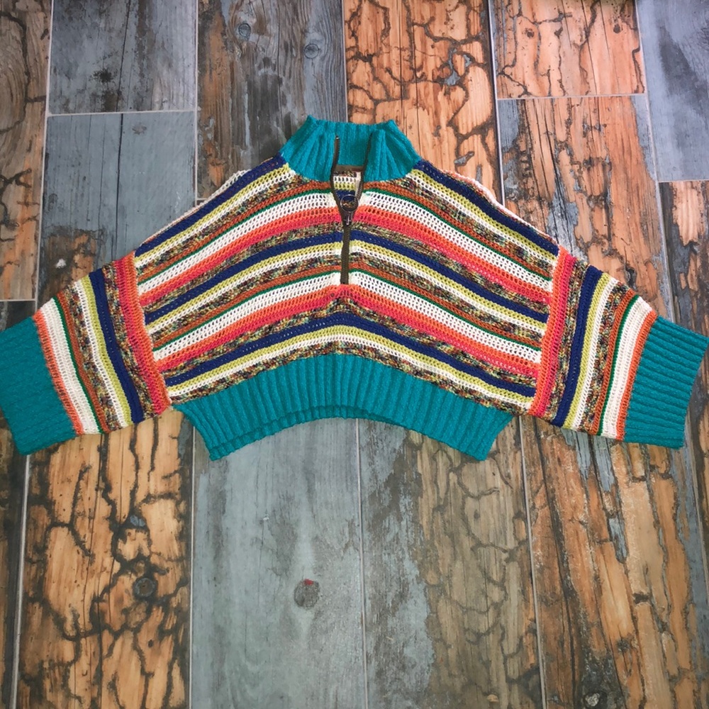 Free People Sweater Crop Top with Zipper